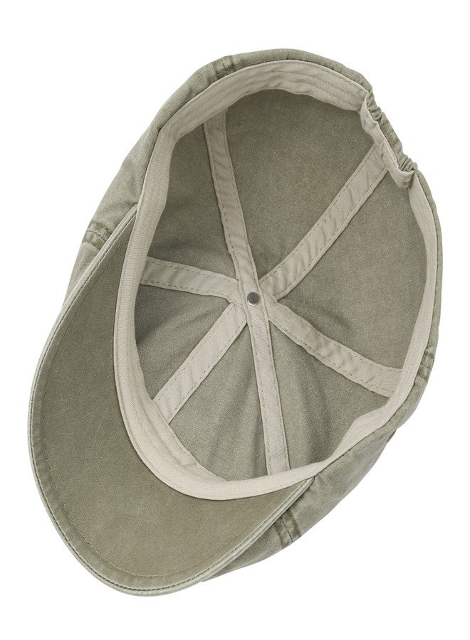 VOBOOM Cotton Washing Flat Cap Cabbie Hat Gatsby Ivy Irish Hunting Newsboy (Washed Khaki) - Image 5